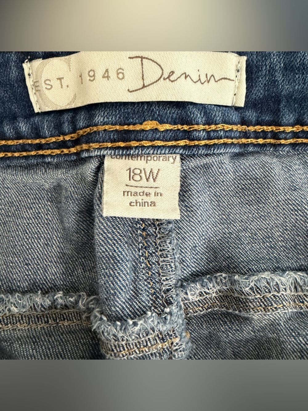 C Est.1946 Denim Patch Skinny Jeans – Size 18W - Picture 4 of 5